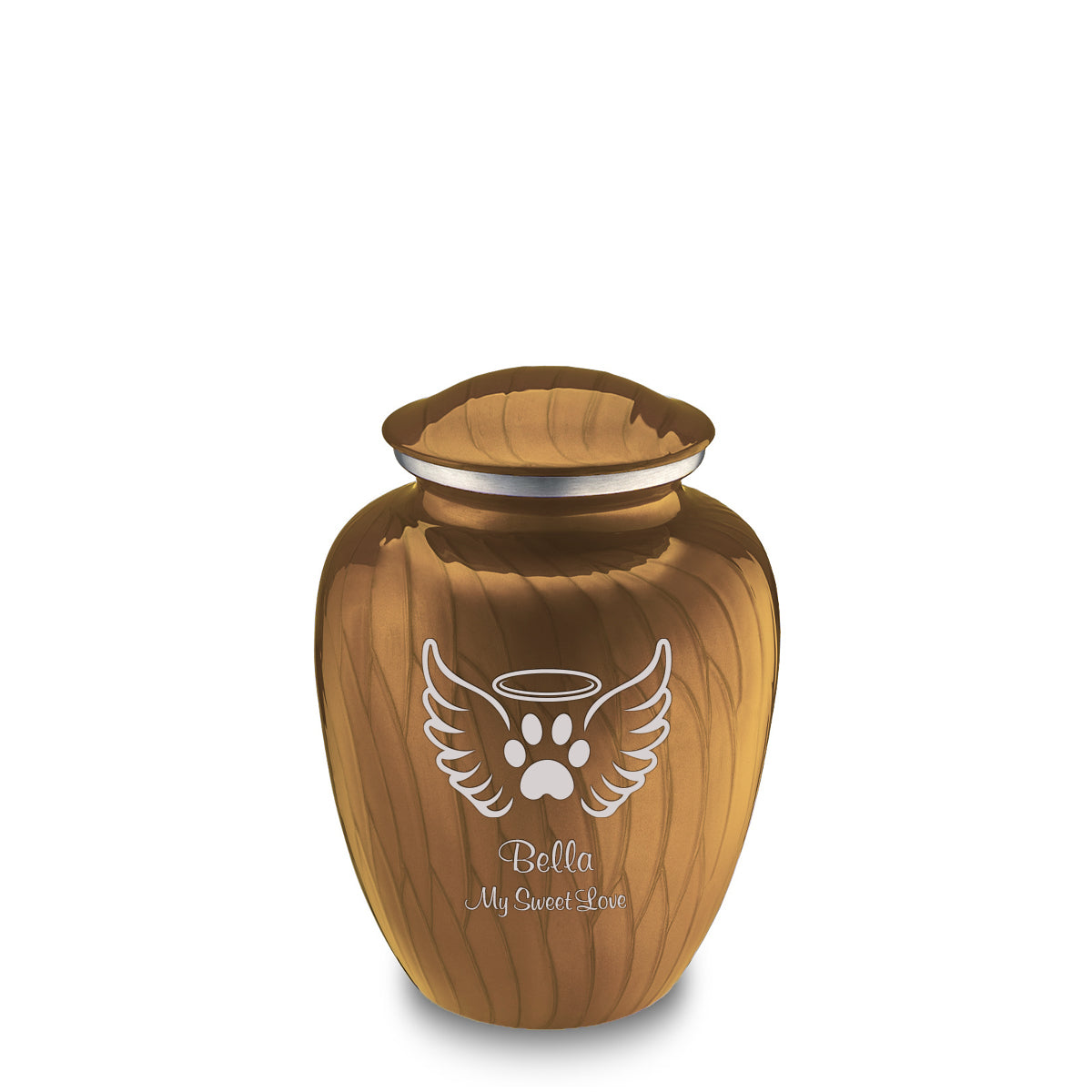 Medium Embrace Pearl Gold Pet Angel Wings Cremation Urn