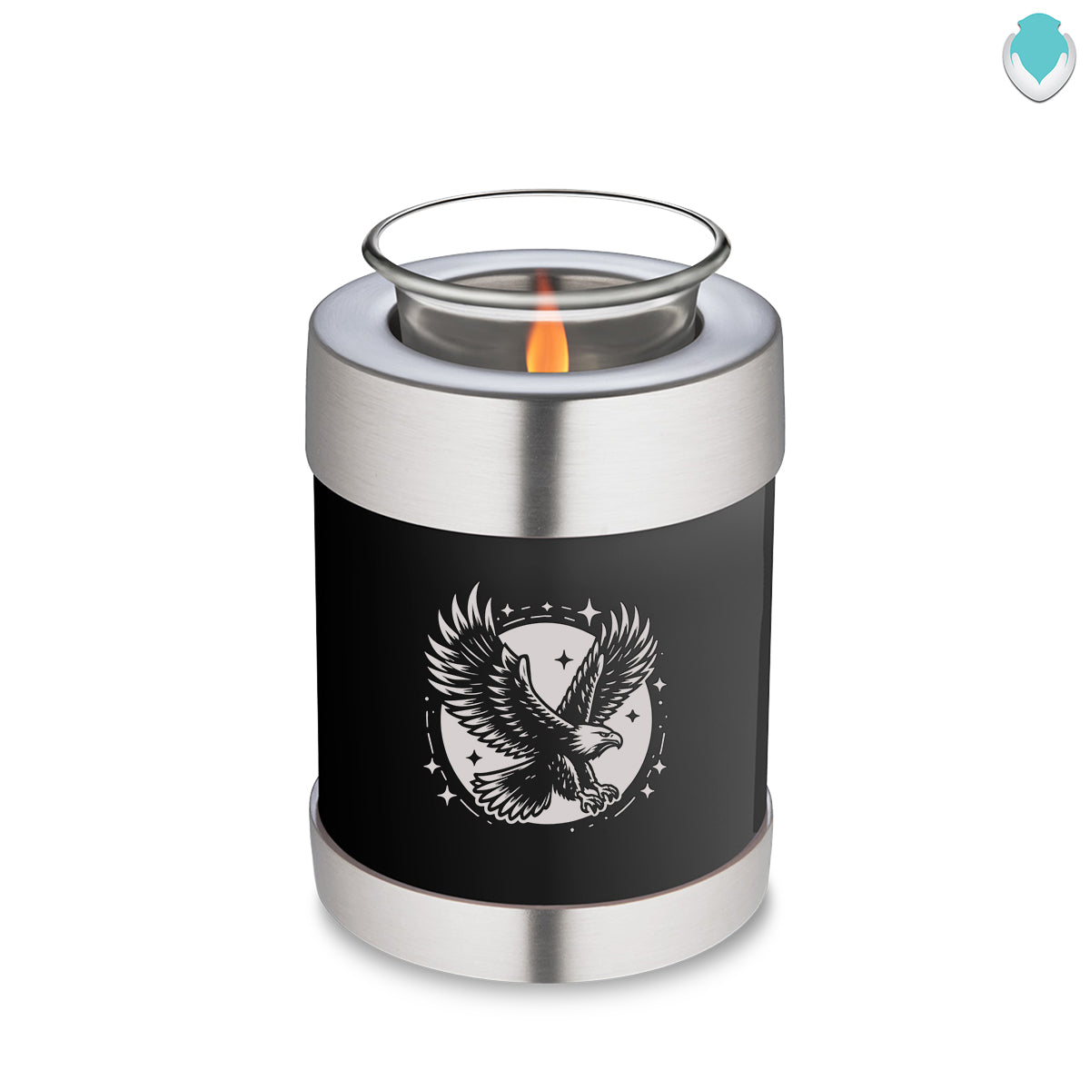 Candle Holder Embrace Black Flying Eagle Cremation Urn