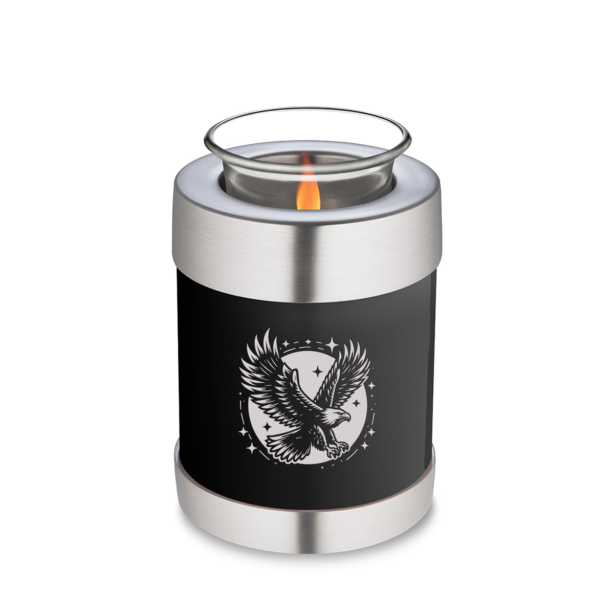 Candle Holder Embrace Black Flying Eagle Cremation Urn