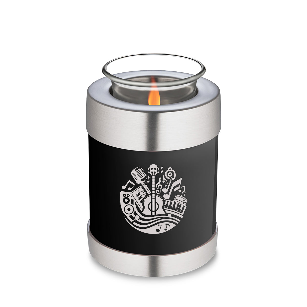 Candle Holder Embrace Black Music Cremation Urn