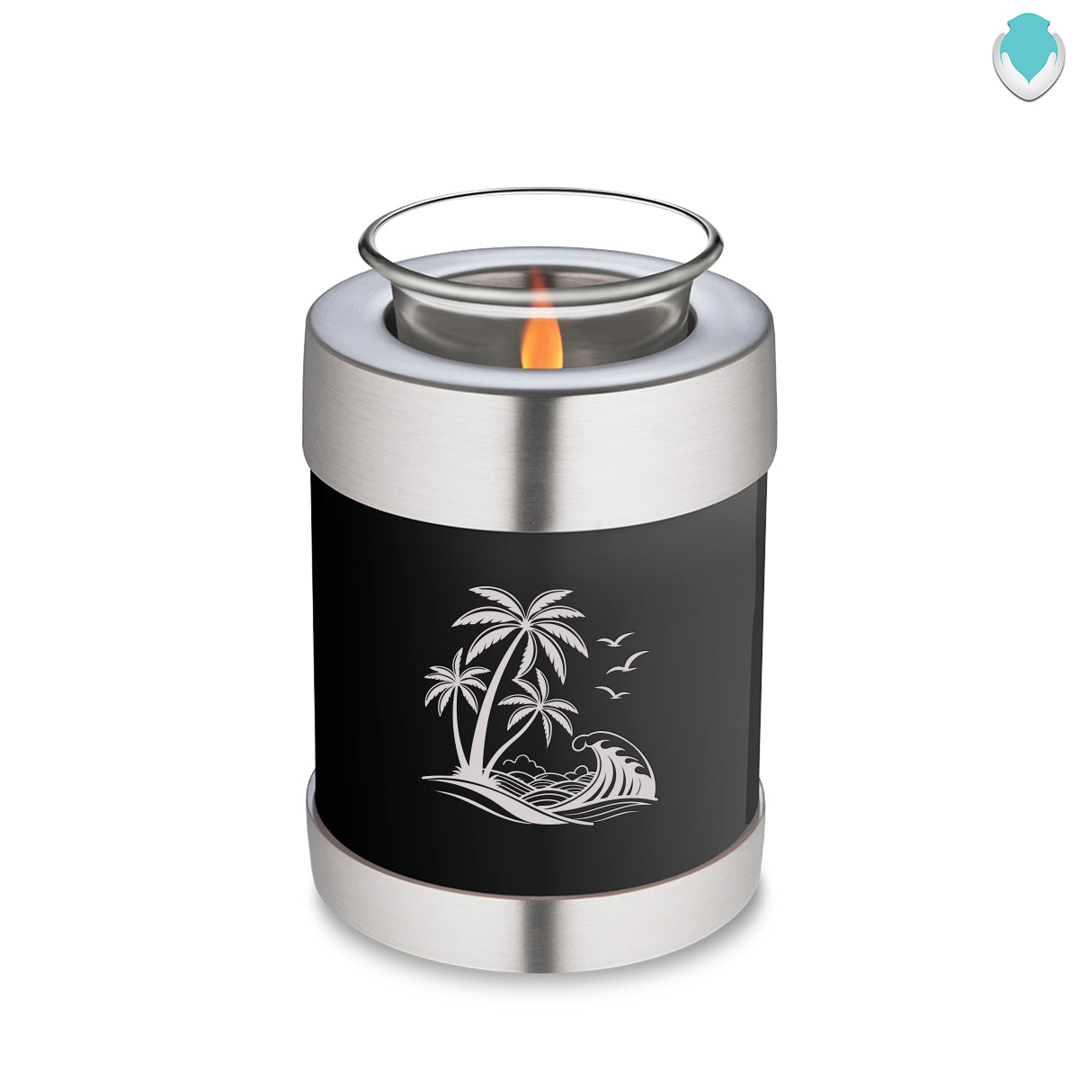 Candle Holder Embrace Black Palm Beach Cremation Urn