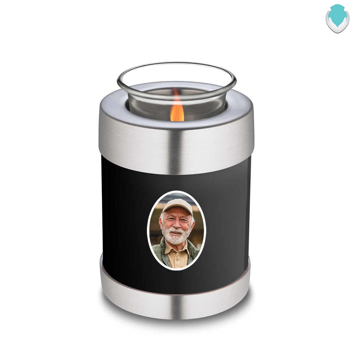 Candle Holder Embrace Black Portrait Cremation Urn
