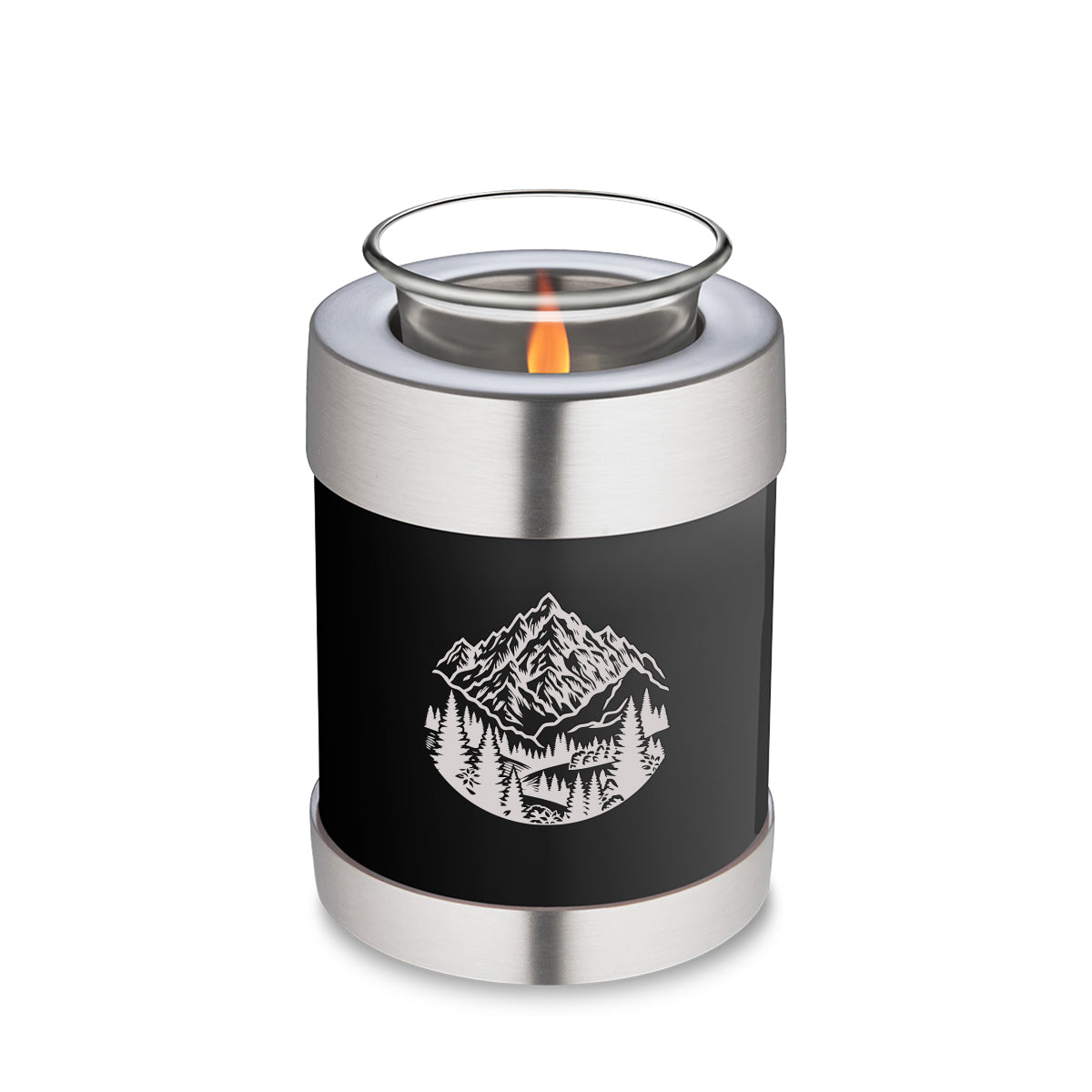 Candle Holder Embrace Black Rocky Mountains Cremation Urn
