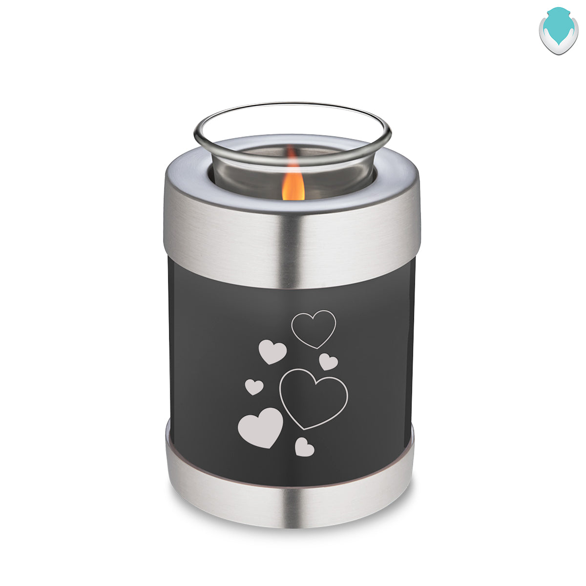 Candle Holder Embrace Charcoal Floating Heart Cremation Urn