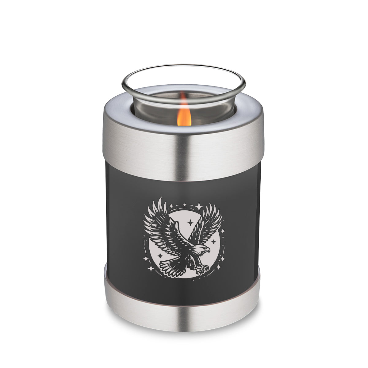 Candle Holder Embrace Charcoal Black  Flying Eagle Cremation Urn