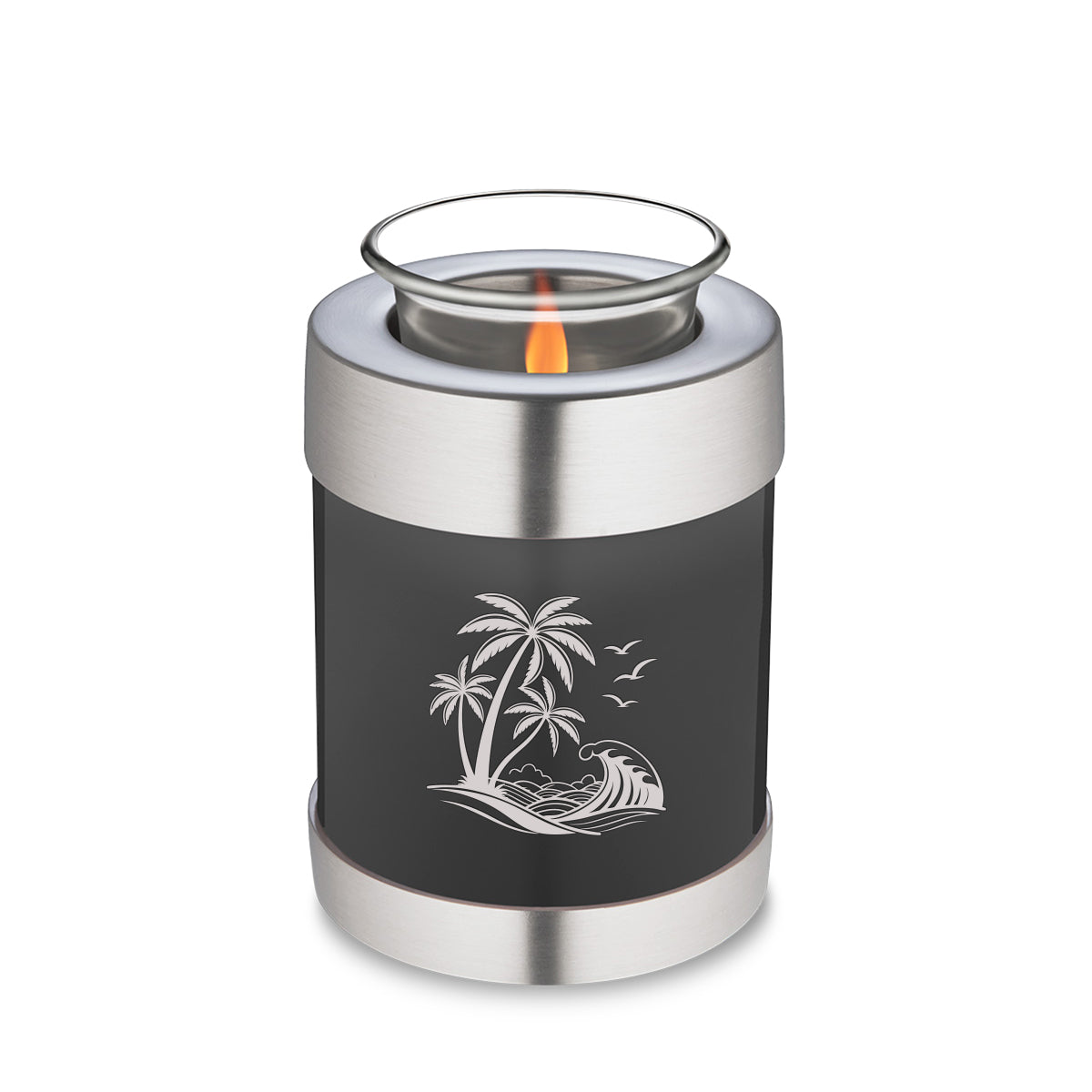 Candle Holder Embrace Charcoal Black Palm Beach Cremation Urn