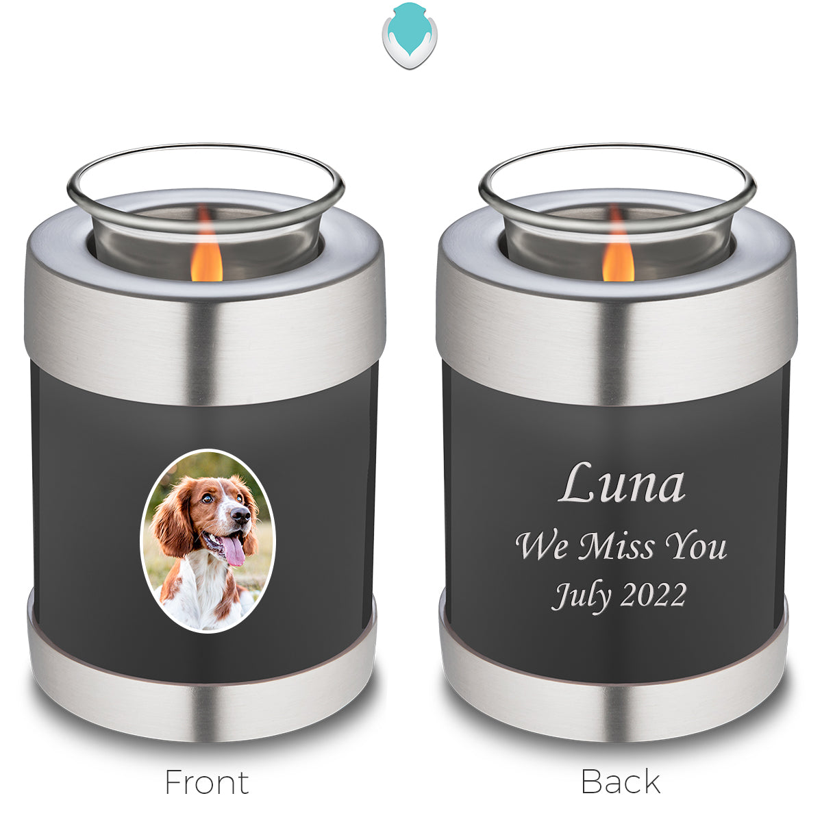 Candle Holder Pet Embrace Charcoal Portrait Cremation Urn