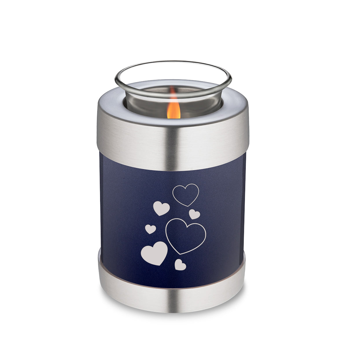 Candle Holder Embrace Cobalt Blue Floating Heart Cremation Urn