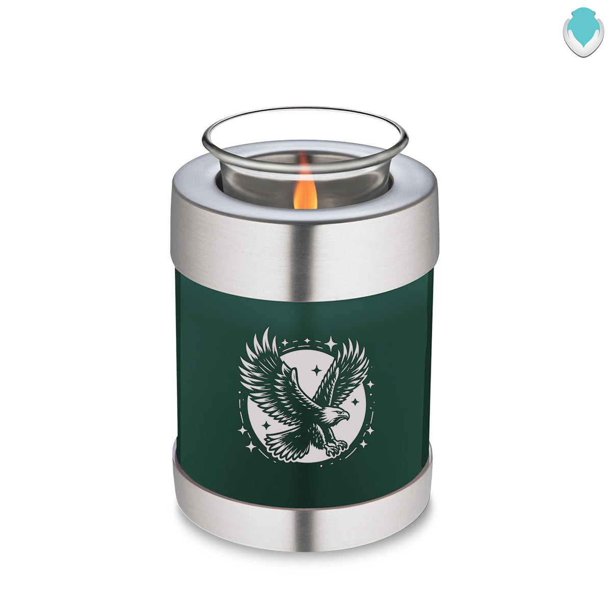Candle Holder Embrace Green Flying Eagle Cremation Urn
