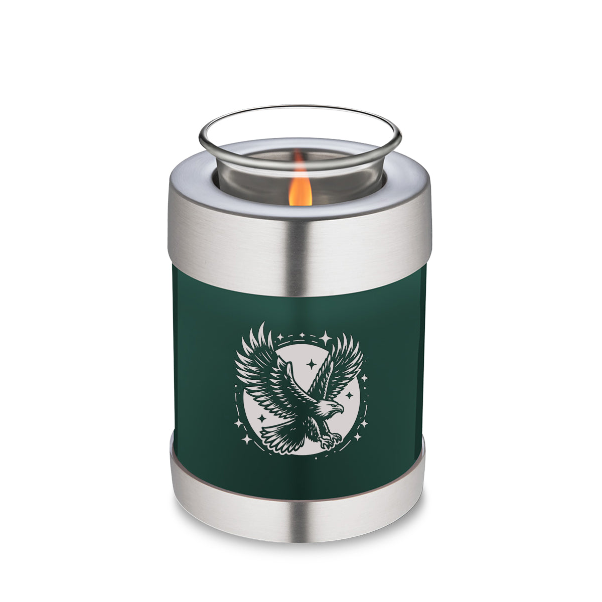 Candle Holder Embrace Green Flying Eagle Cremation Urn
