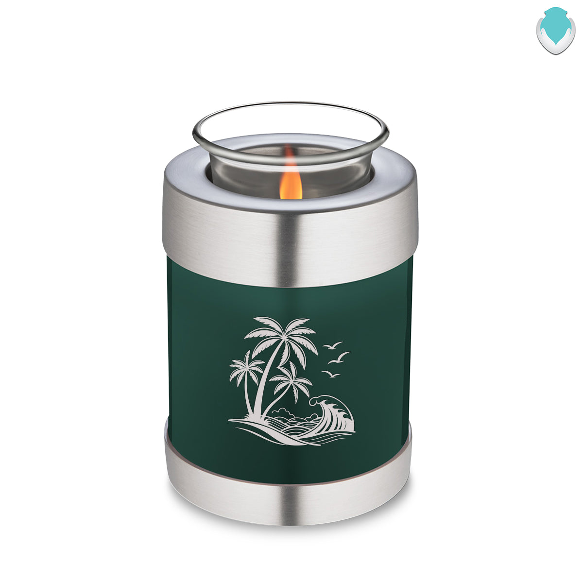 Candle Holder Embrace Green Palm Beach Cremation Urn
