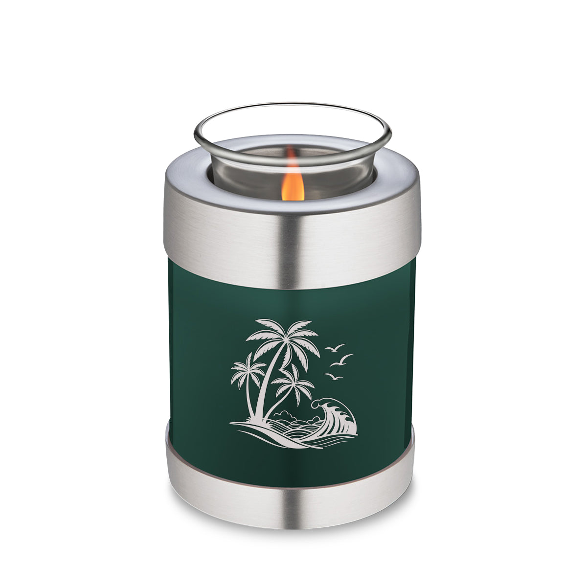 Candle Holder Embrace Green Palm Beach Cremation Urn