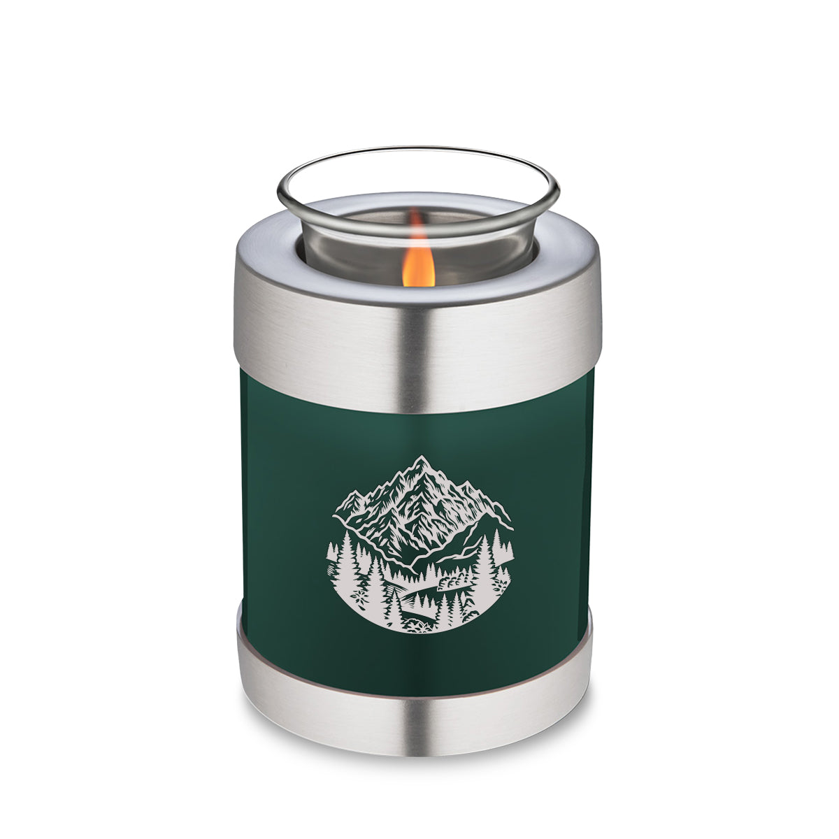 Candle Holder Embrace Green Rocky Mountains Cremation Urn