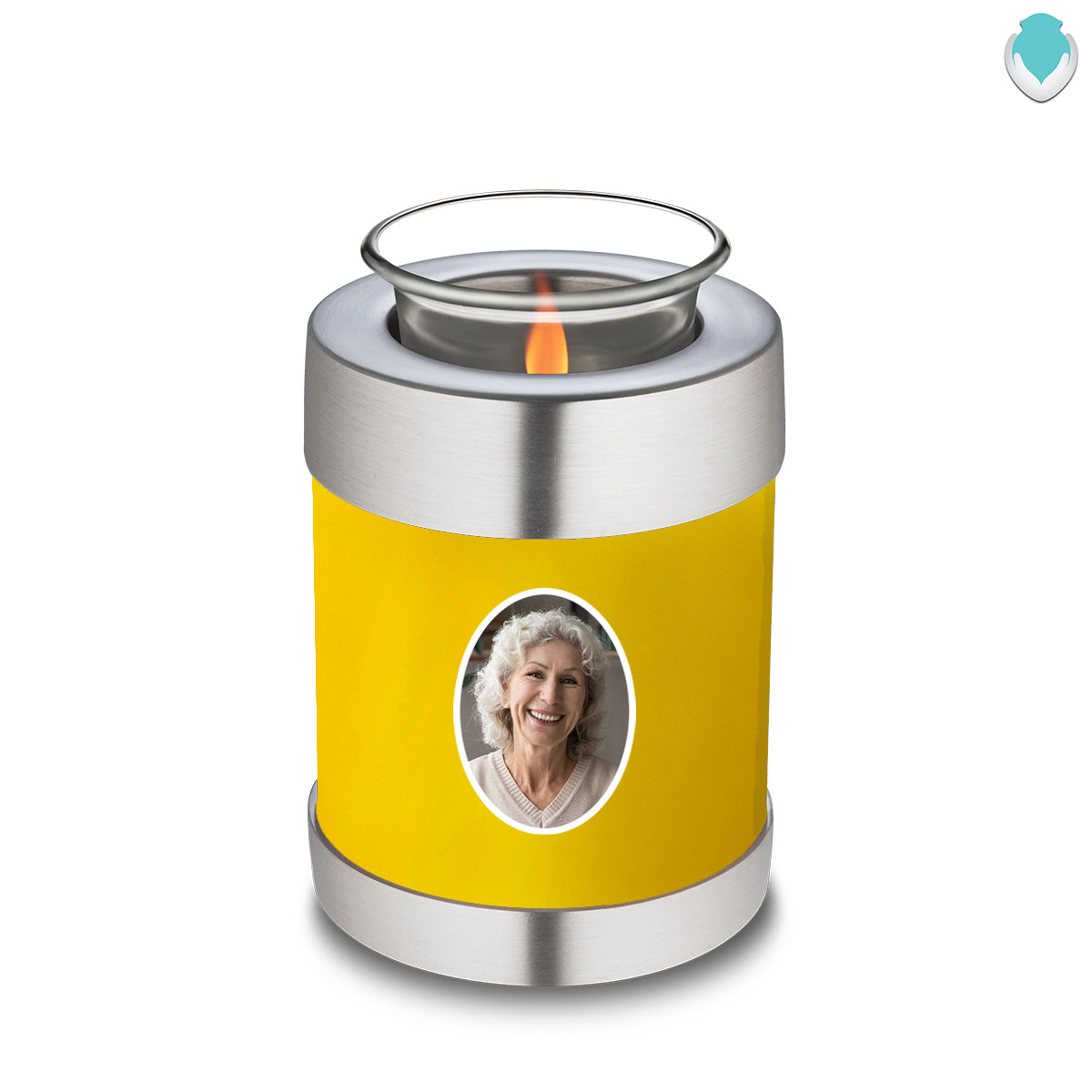 Candle Holder Embrace Yellow Portrait Cremation Urn