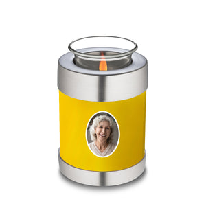 Candle Holder Embrace Yellow Portrait Cremation Urn