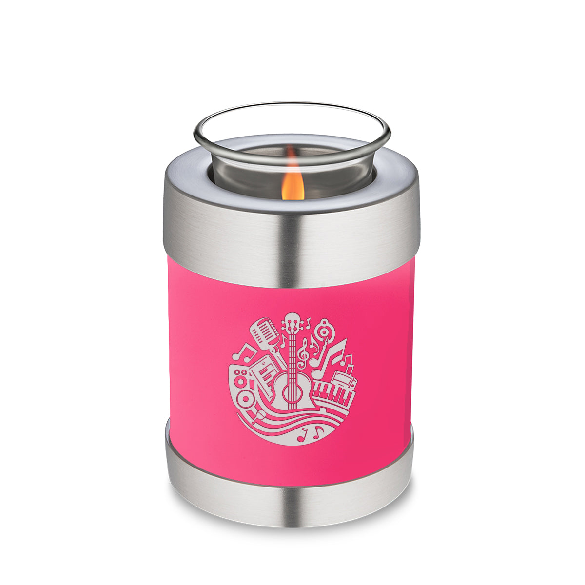 Candle Holder Embrace Bright Pink Music Cremation Urn