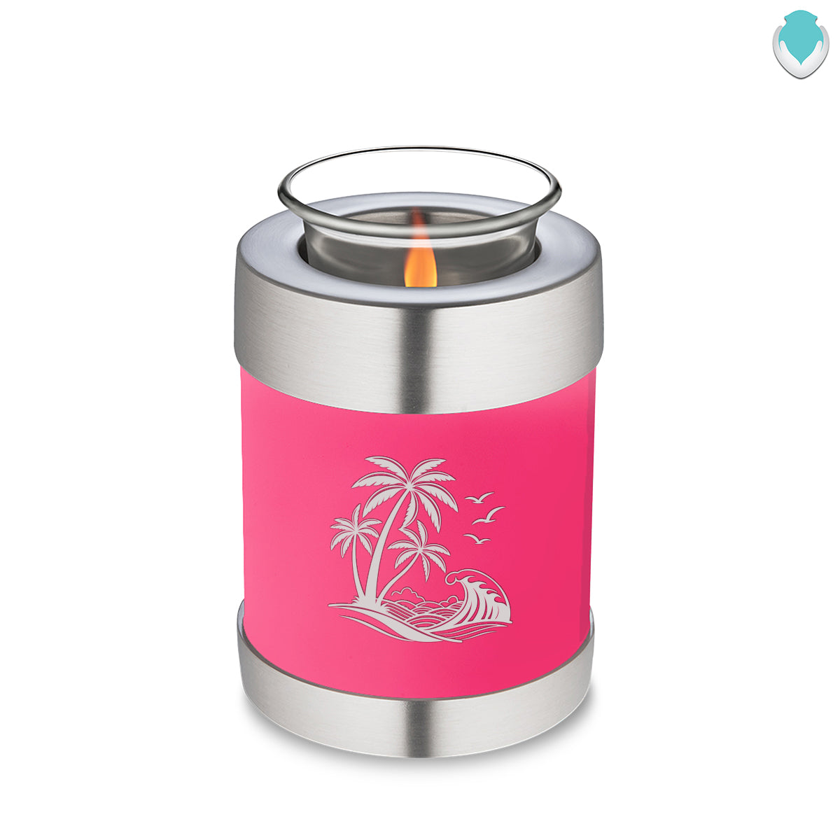 Candle Holder Embrace Bright Pink Palm Beach Cremation Urn