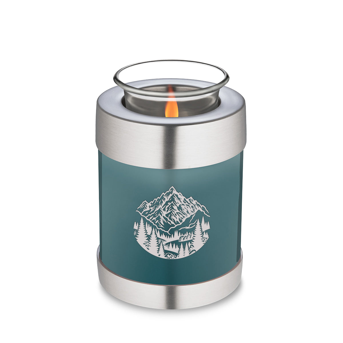 Candle Holder Embrace Teal Rocky Mountains Cremation Urn