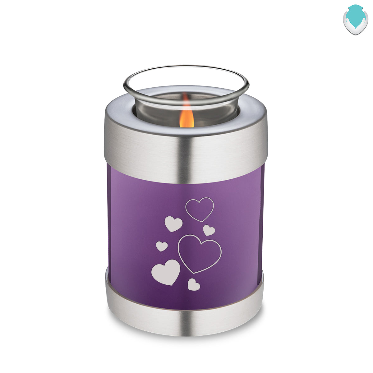 Candle Holder Embrace Purple Floating Heart Cremation Urn