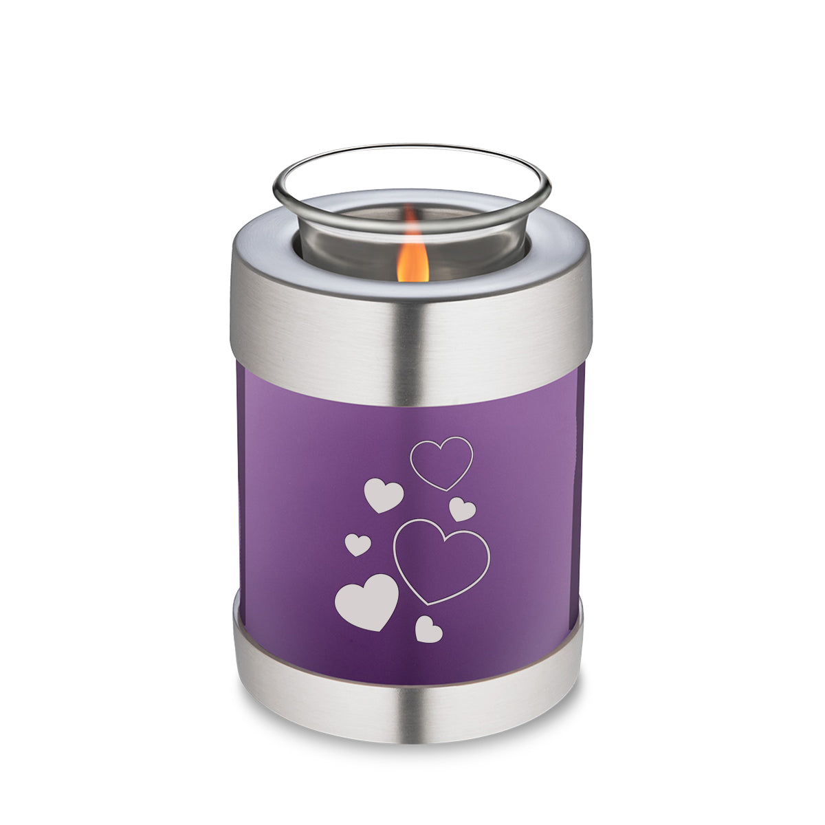 Candle Holder Embrace Purple Floating Heart Cremation Urn
