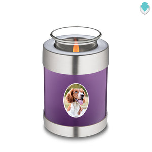 Candle Holder Pet Embrace Purple Portrait Cremation Urn