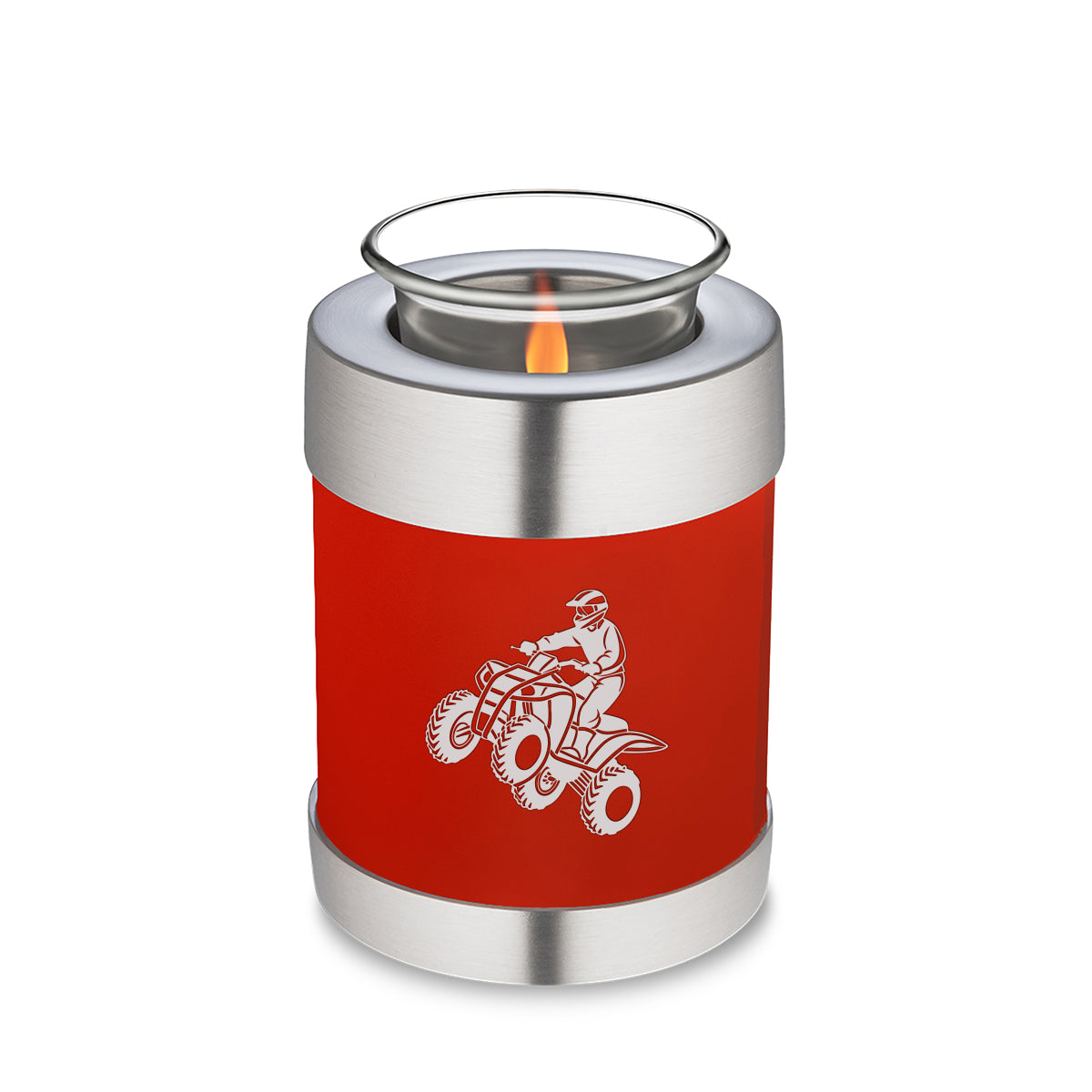 Candle Holder Embrace Bright Red ATV Cremation Urn