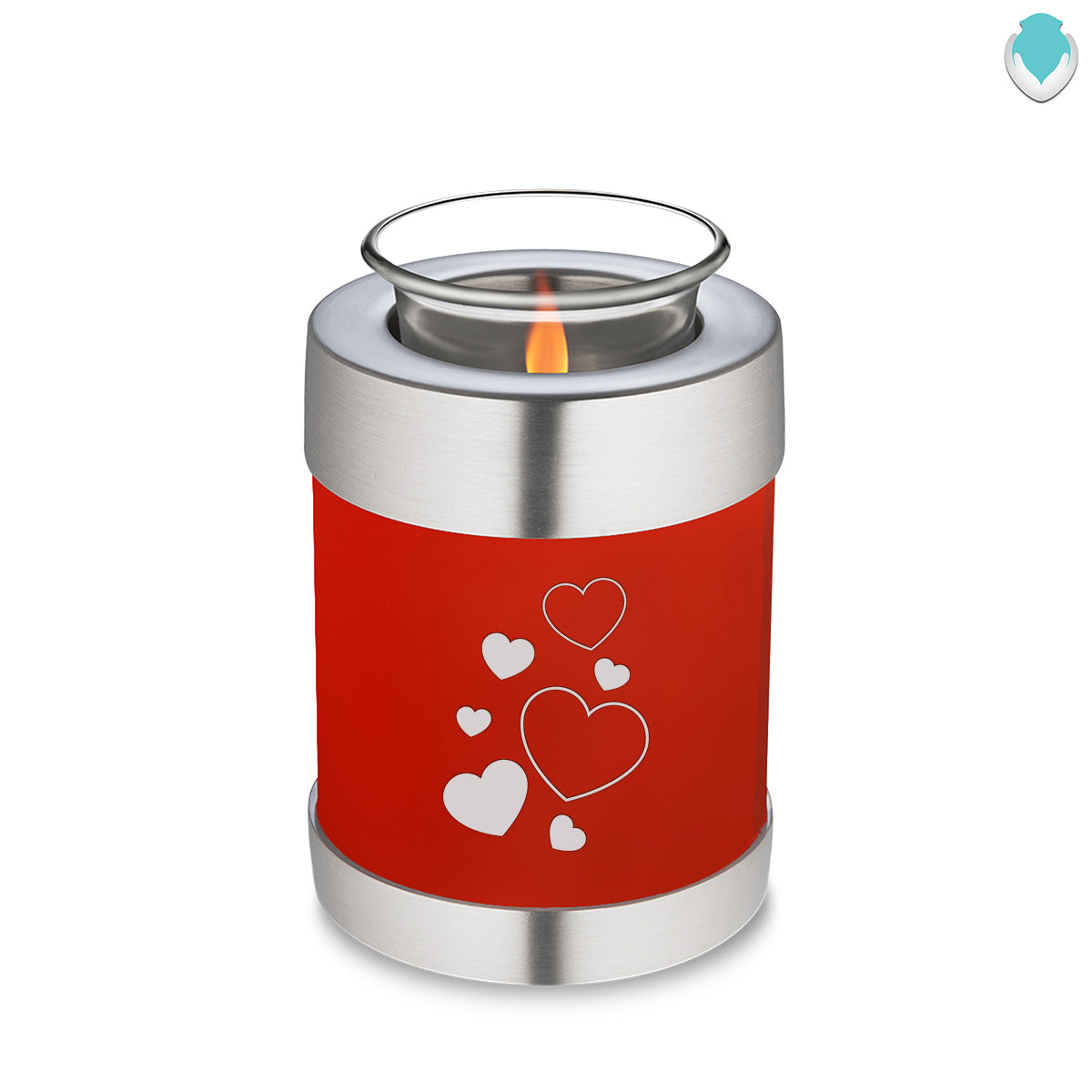 Candle Holder Embrace Bright Red Floating Heart Cremation Urn