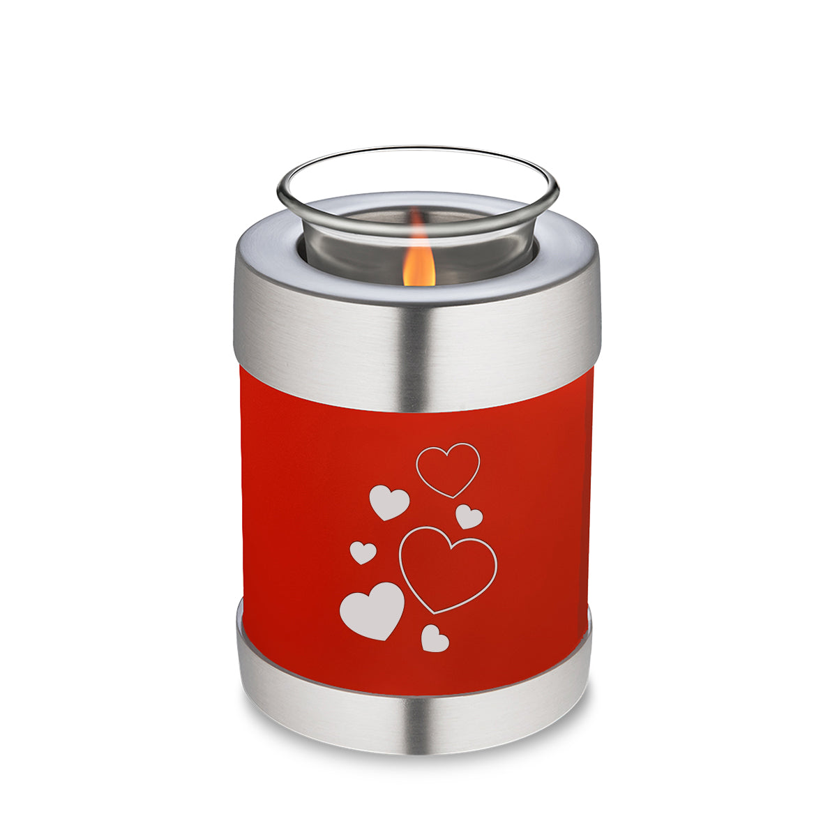 Candle Holder Embrace Bright Red Floating Heart Cremation Urn