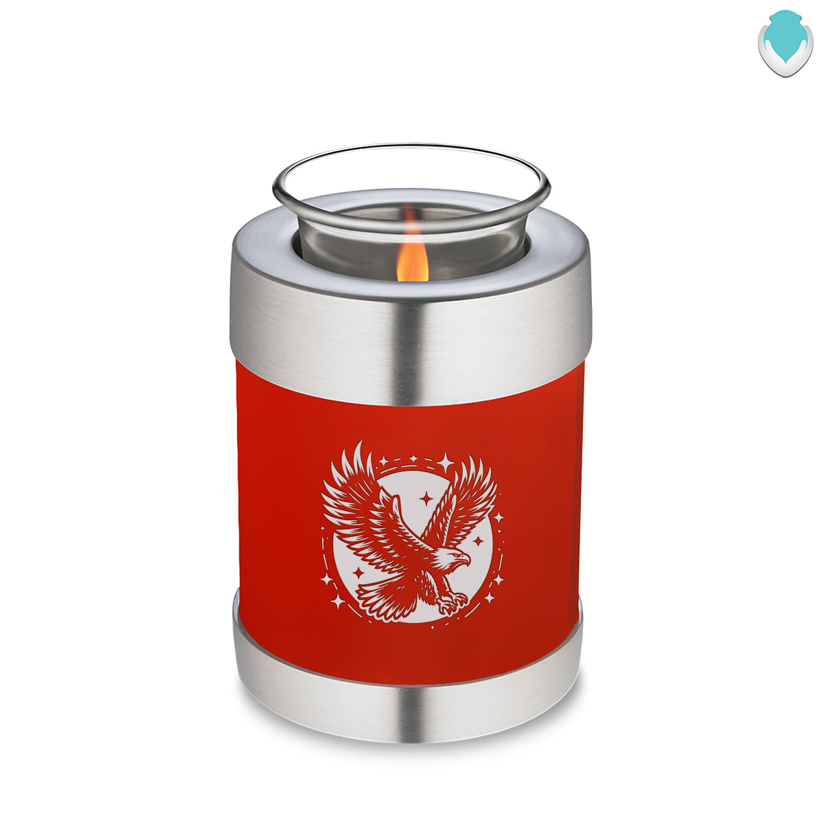Candle Holder Embrace Bright Red Flying Eagle Cremation Urn