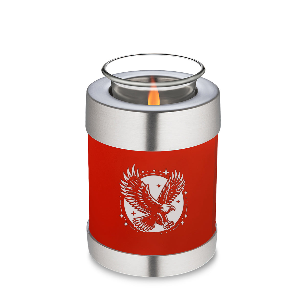 Candle Holder Embrace Bright Red Flying Eagle Cremation Urn