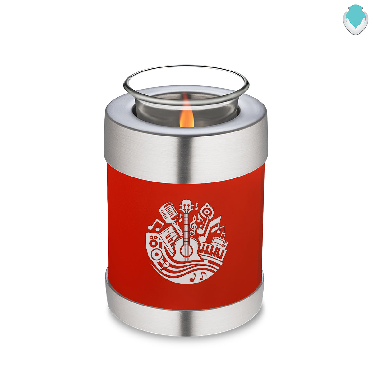 Candle Holder Embrace Bright Red Music Cremation Urn