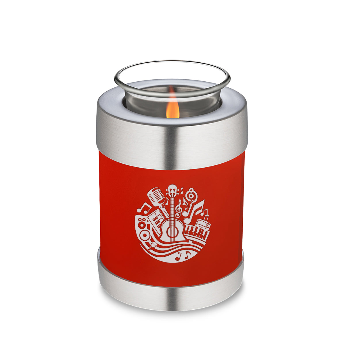 Candle Holder Embrace Bright Red Music Cremation Urn