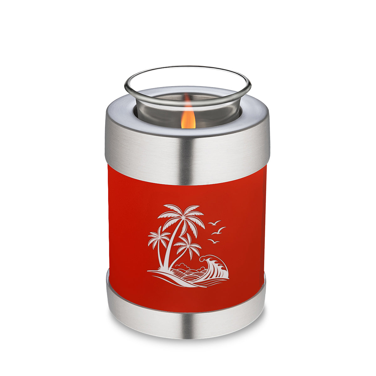 Candle Holder Embrace Bright Red Palm Beach Cremation Urn