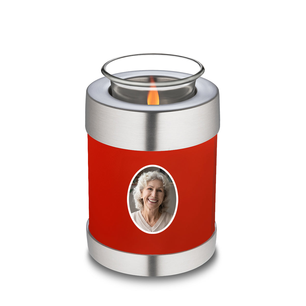Candle Holder Embrace Bright Red Portrait Cremation Urn