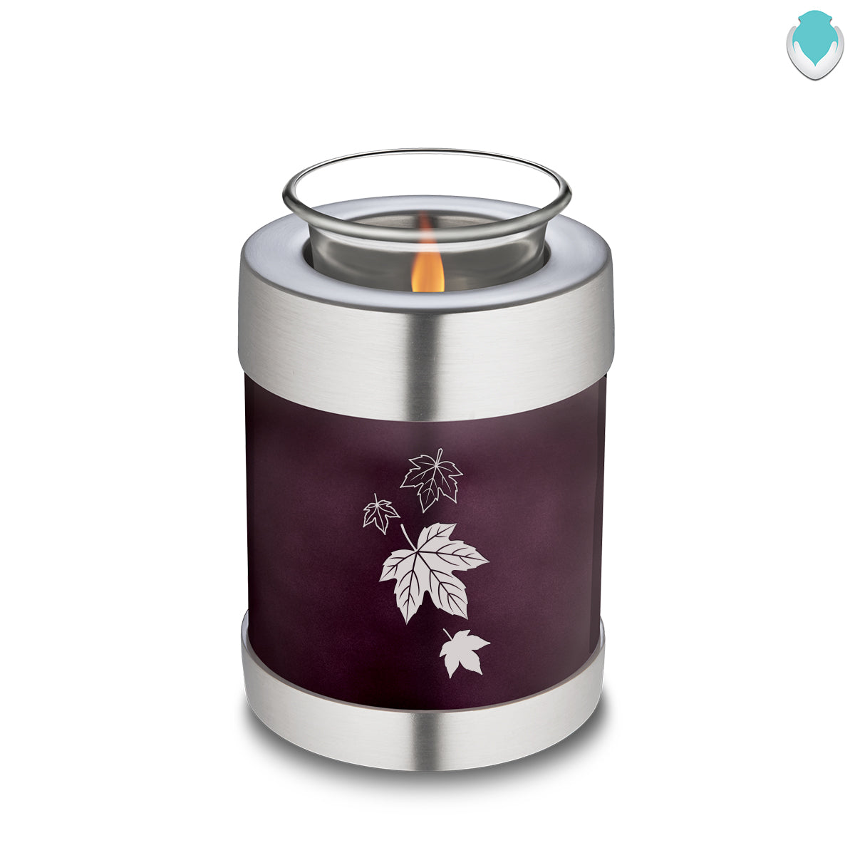 Candle Holder Embrace Cherry Purple Falling Leaves Cremation Urn