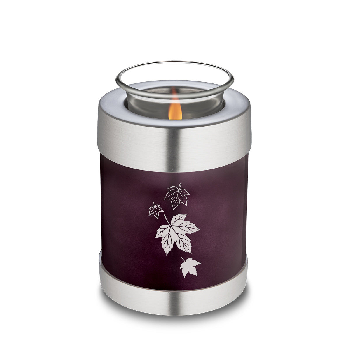 Candle Holder Embrace Cherry Purple Falling Leaves Cremation Urn