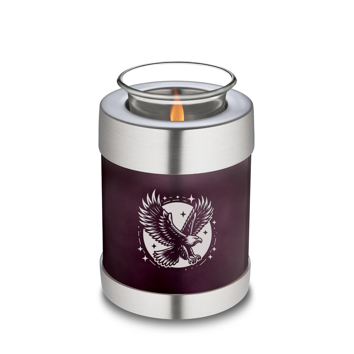 Candle Holder Embrace Cherry Purple Flying Eagle Cremation Urn