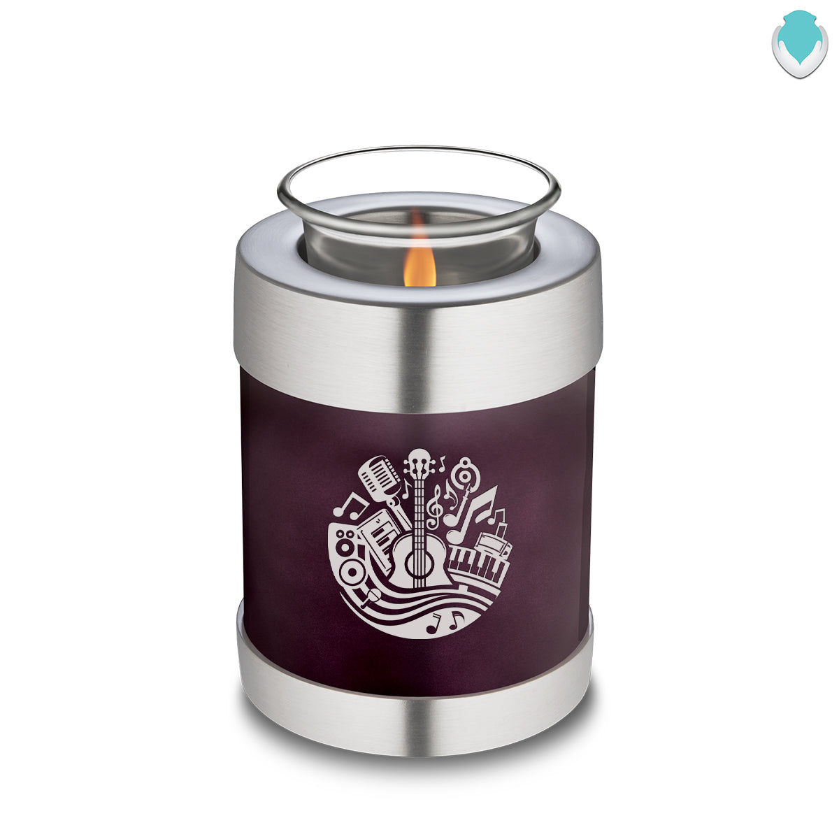 Candle Holder Embrace Cherry Purple Music Cremation Urn