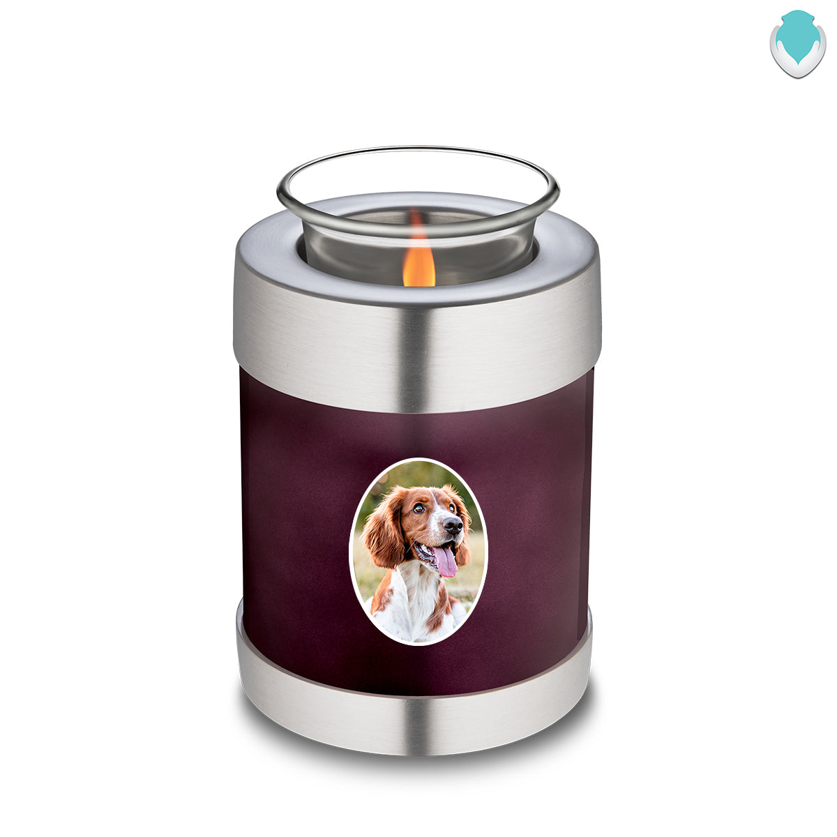 Candle Holder Pet Embrace Cherry Purple Portrait Cremation Urn
