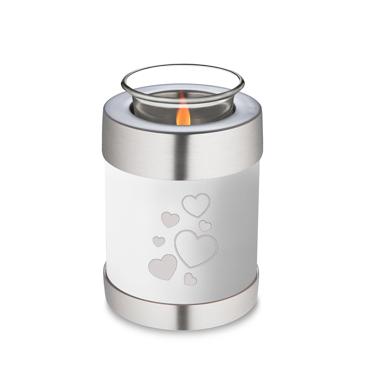 Candle Holder Embrace White Floating Heart Cremation Urn