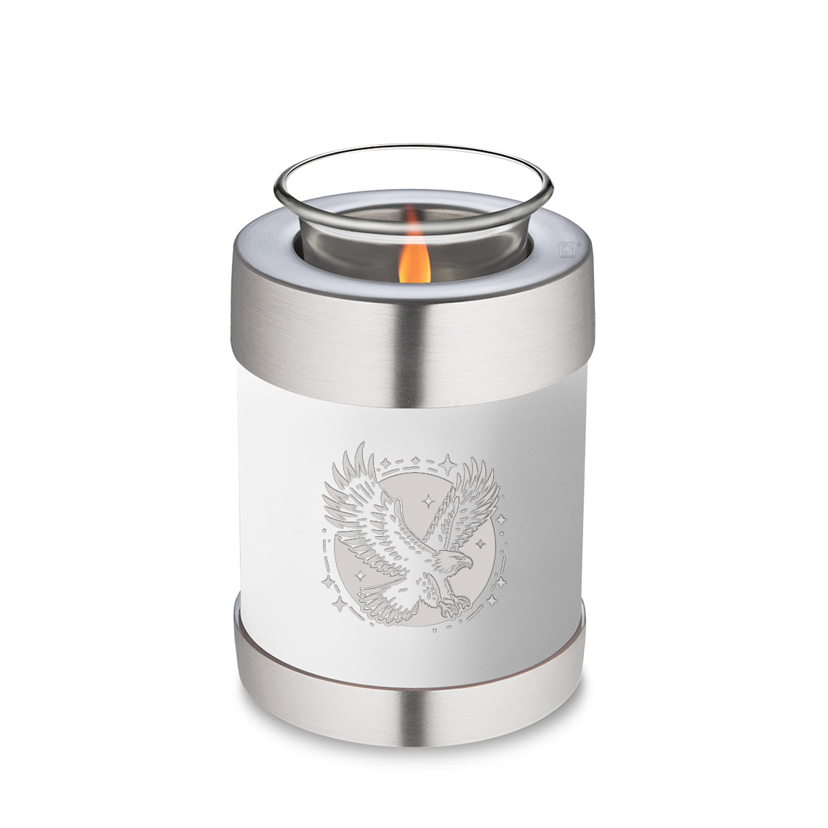Candle Holder Embrace White Flying Eagle Cremation Urn