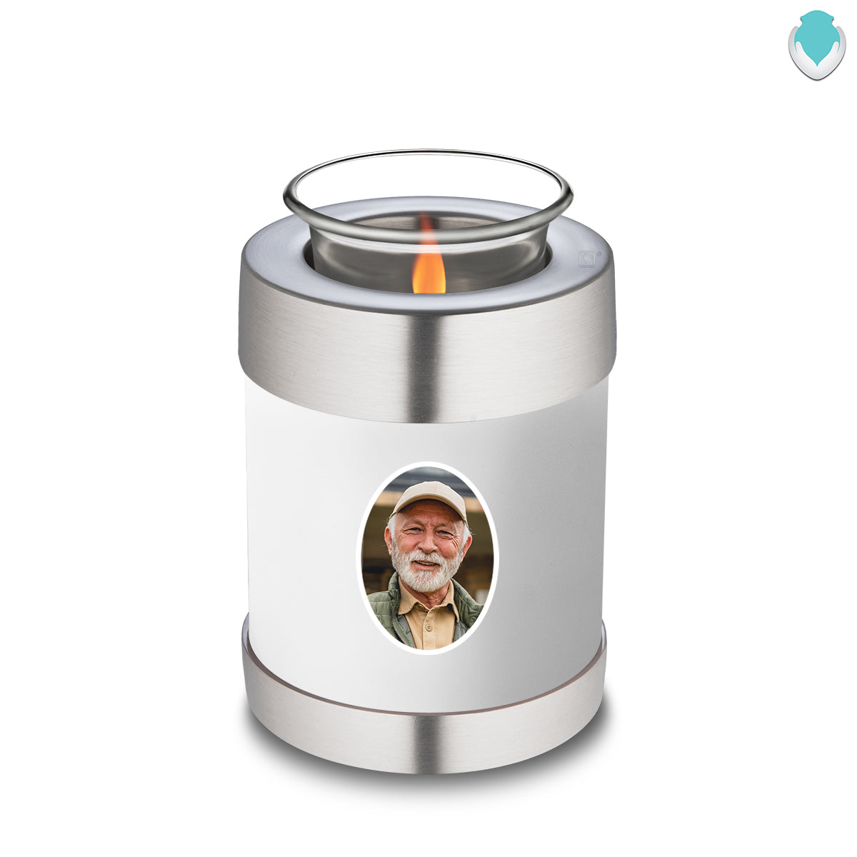 Candle Holder Embrace White Portrait Cremation Urn
