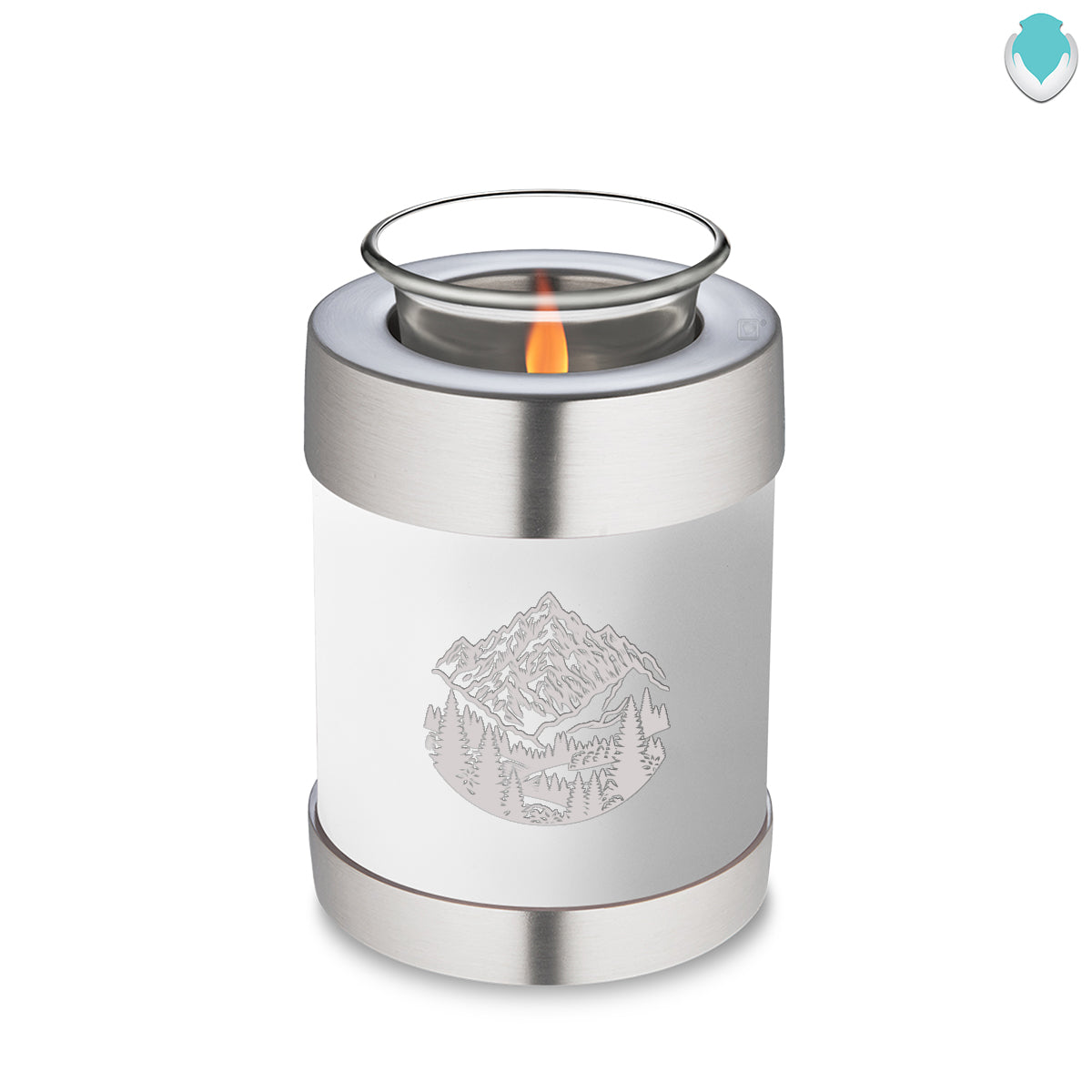 Candle Holder Embrace White Rocky Mountains Cremation Urn