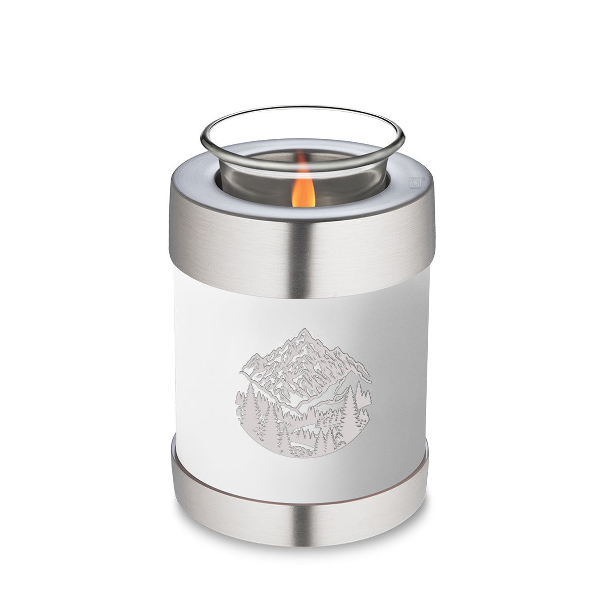 Candle Holder Embrace White Rocky Mountains Cremation Urn