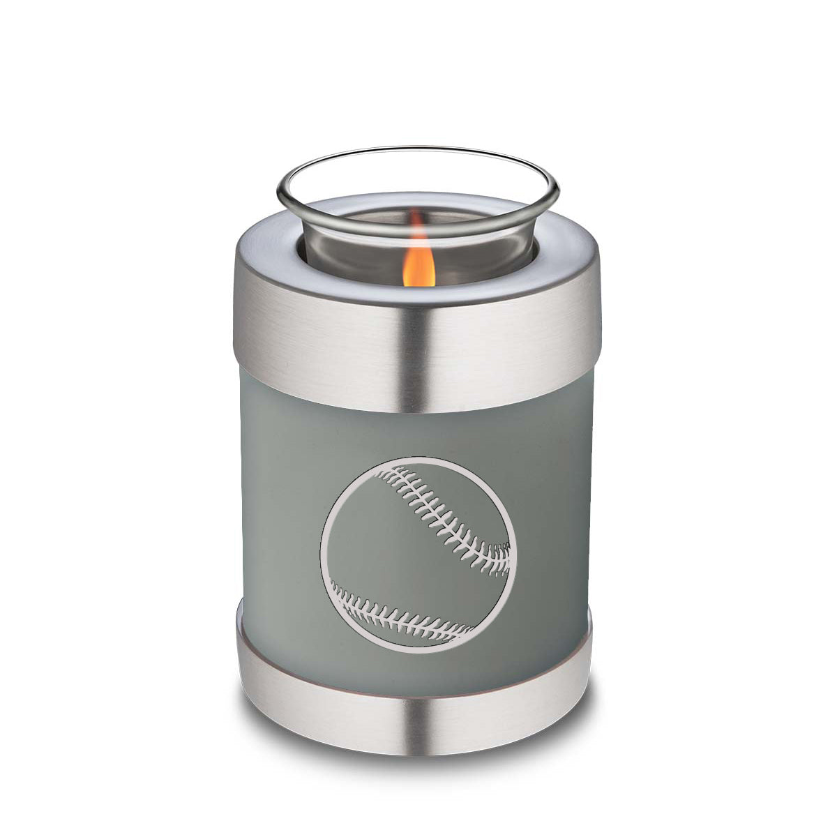 Candle Holder Embrace Slate Grey Baseball Cremation Urn