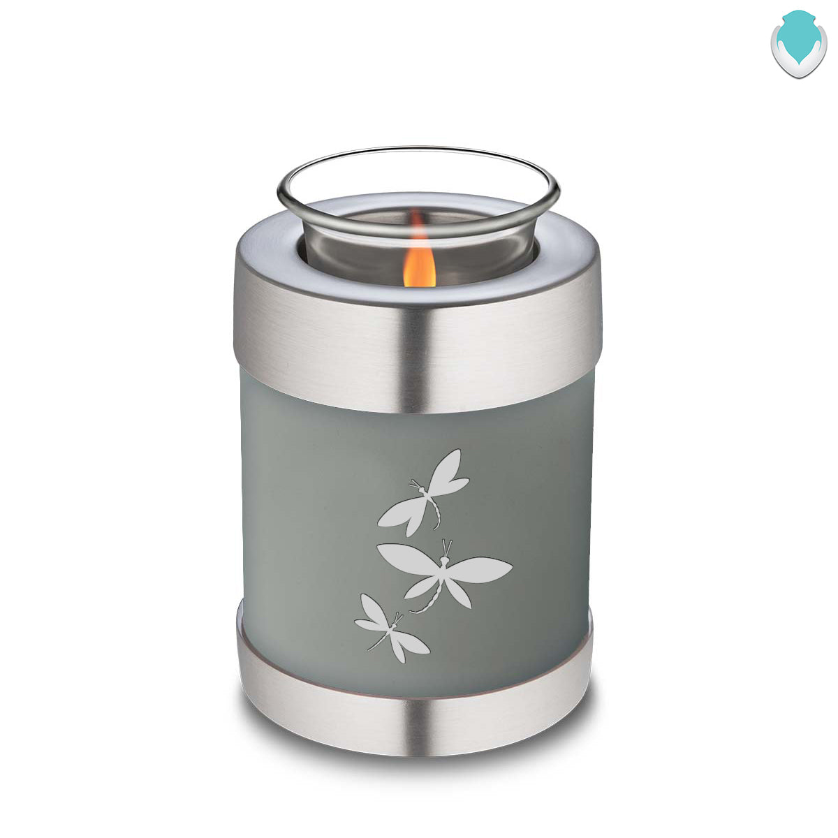 Candle Holder Embrace Slate Grey Dragonflies Cremation Urn