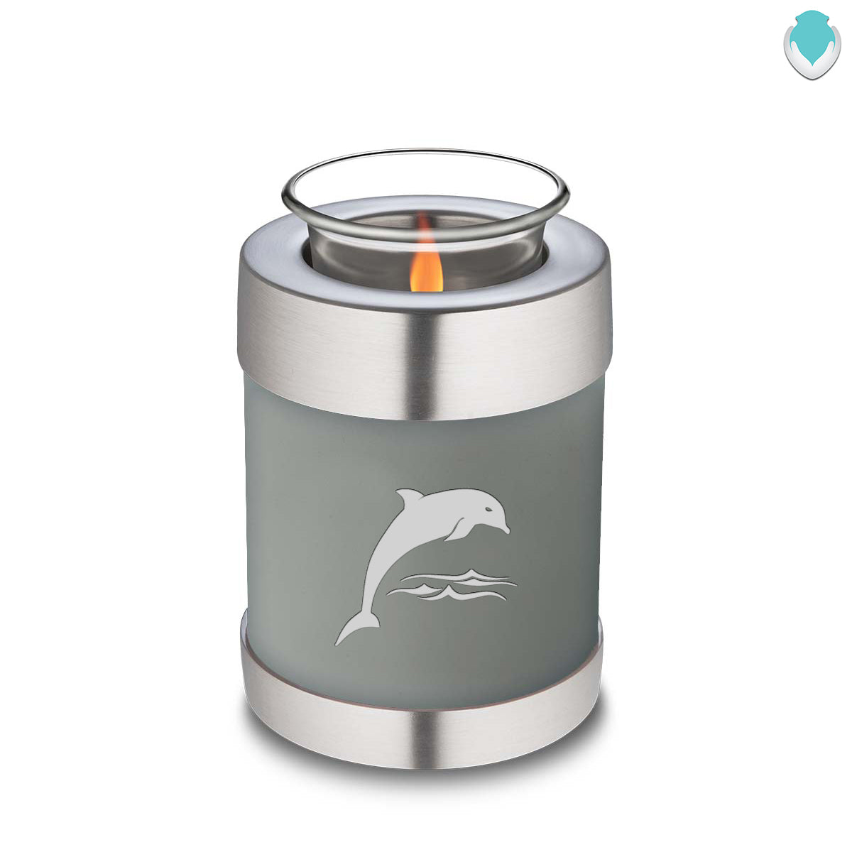 Candle Holder Embrace Slate Grey Dolphin Cremation Urn