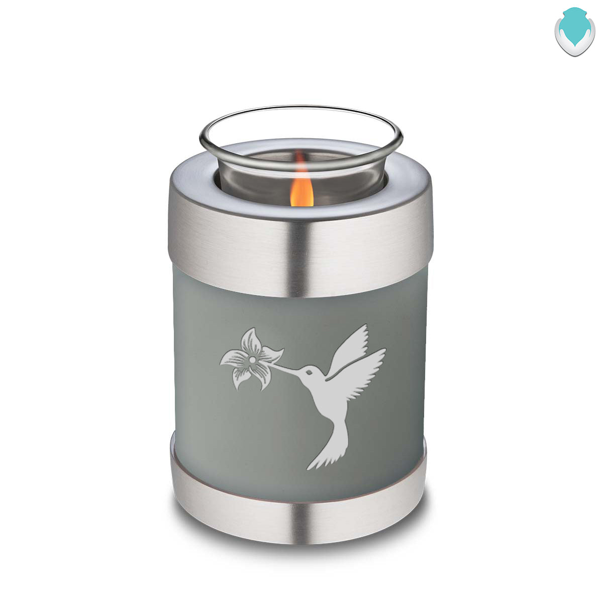 Candle Holder Embrace Slate Grey Hummingbird Cremation Urn