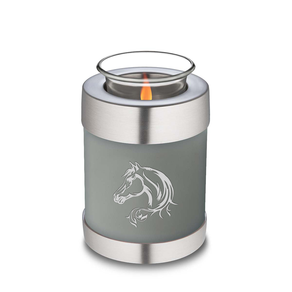 Candle Holder Embrace Slate Grey Horse Cremation Urn