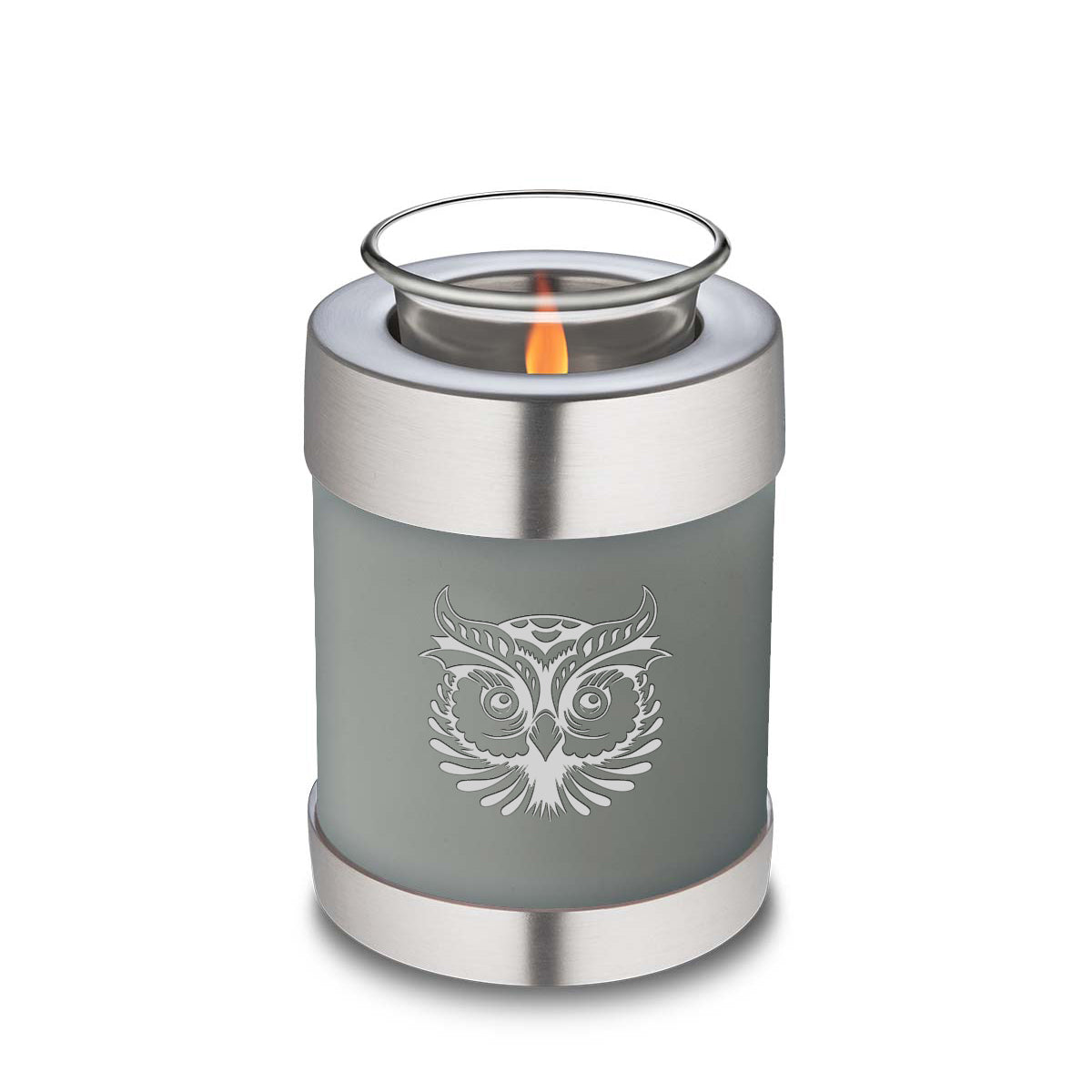 Candle Holder Embrace Slate Grey Owl Cremation Urn